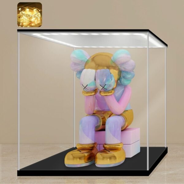 oem/odm lanscoery clear acrylic display case with white and warm led light, showcase and display box, dustproof with uv protection, perfect for figures collectibles - 4x4x4inch wholesale supplier & factory
