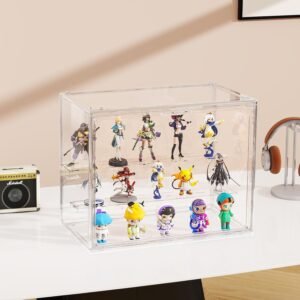 oem/odm clear acrylic blind box ,3 tier acrylic display case for figures, dustproof display box with magnetic door and riser shelf ,stackable display cases for collectibles, figures,toy(1 pack) wholesale supplier & factory