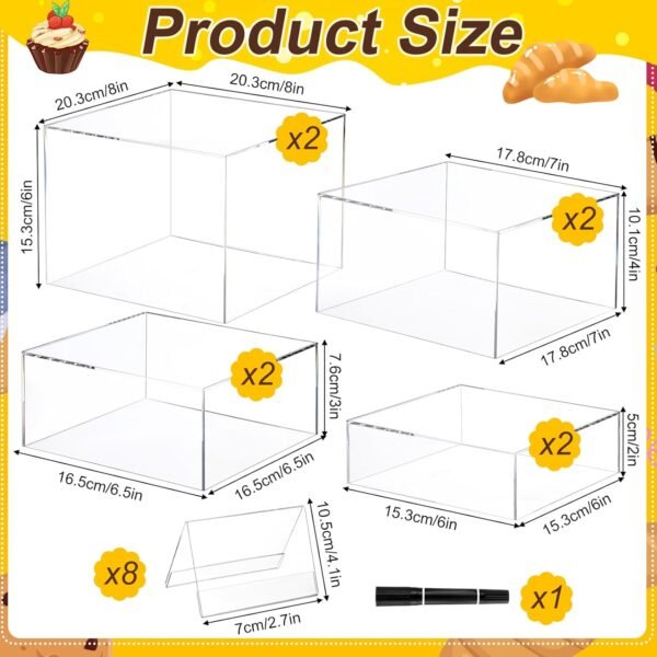 oem/odm 8 pcs acrylic cube riser with 8 signs clear buffet riser acrylic cake dessert stand 6/6.5/ 7/ 8inch for food display dessert table nesting acrylic stand with hollow bottom for wedding party wholesale supplier & factory