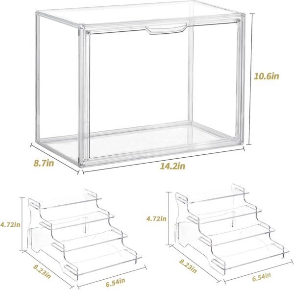 oem/odm acrylic display case with display risers stands figure display case with magnetic door for collectibles mini figure popmart acrylic collectibles showcase wholesale supplier & factory