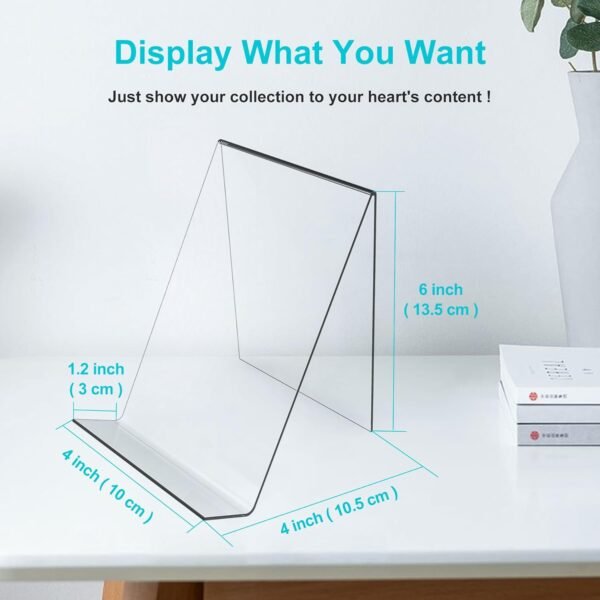 oem/odm boloyo acrylic book stand without ledge,6 inch 10pc clear acrylic display easel transparent display stand holder tablet holder for displaying pictures,books,artworks, cds wholesale supplier & factory