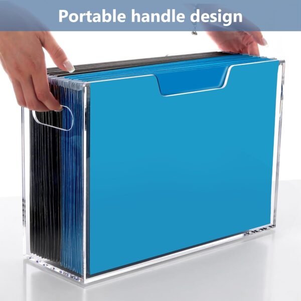 oem/odm dinghuo legal size file organizer, acrylic protable hanging file organizer with handles, clear storage file folder holder filing box crate for desk, school, office supplies - 1 pack wholesale supplier & factory
