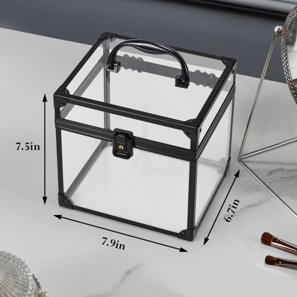 oem/odm frenessa portable makeup case clear crown box cosmetics display case toiletry organizer box transparent acrylic artists train case travel makeup tools storage for vanity bathroom counter dresser case wholesale supplier & factory