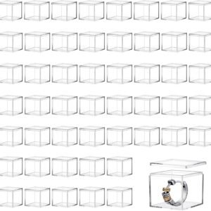 oem/odm 50 pcs clear small acrylic box plastic acrylic square cube with lid, 0.98×0.98×0.79 inches gifts box storage containers display box for cosmetics, jewelry, party favors, makeup, and tiny item wholesale supplier & factory