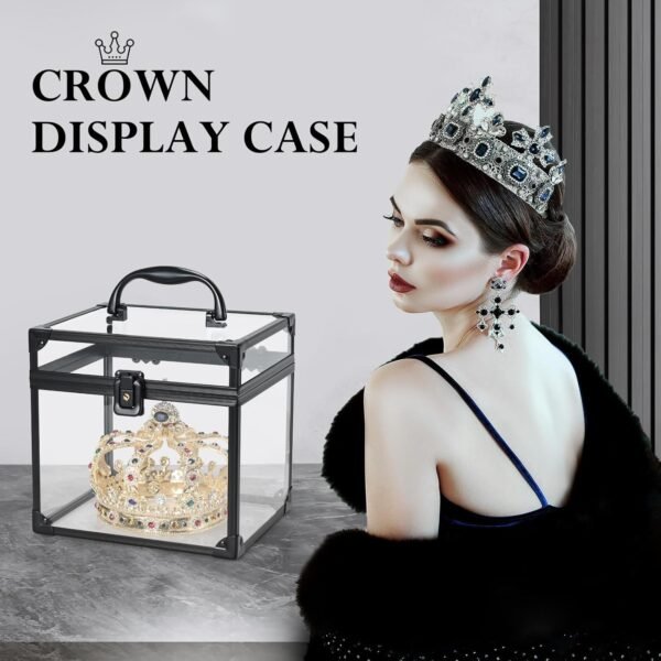 oem/odm frenessa portable makeup case clear crown box cosmetics display case toiletry organizer box transparent acrylic artists train case travel makeup tools storage for vanity bathroom counter dresser case wholesale supplier & factory