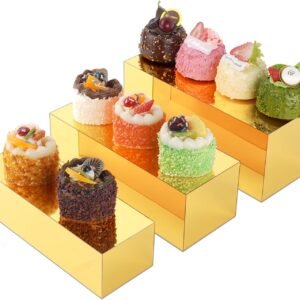 oem/odm acrylic food display risers, gold risers boxes 3pcs rectangular buffet risers display stand shelf for catering dessert buffet table, parties, weddings, collectibles shoes display (3pcs) wholesale supplier & factory