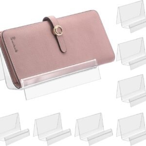 oem/odm juxyes pack of 8 clear acrylic wallet display stand holder, purse display stand handbag display rack shoulder bags purse stand for boutique, retail countertop acrylic display stand for handbags wallet wholesale supplier & factory