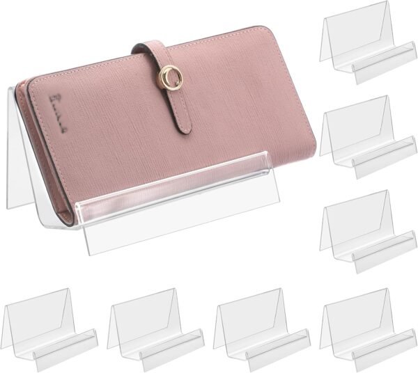 oem/odm juxyes pack of 8 clear acrylic wallet display stand holder, purse display stand handbag display rack shoulder bags purse stand for boutique, retail countertop acrylic display stand for handbags wallet wholesale supplier & factory