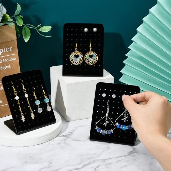 oem/odm ph pandahall 6 pack 72 holes acrylic earring holders l-shaped earrings ear studs display stands jewelry showcase earring stand organizer jewelry rack display for retail show personal 3.1x2.4x3.7 inch wholesale supplier & factory