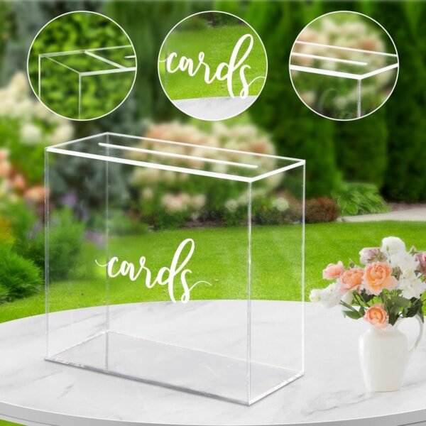 oem/odm acrylic card box wedding with slot elegant large blank clear gift card boxes for reception, party, money box, wishing well, graduation, birthday, baby shower wholesale supplier & factory