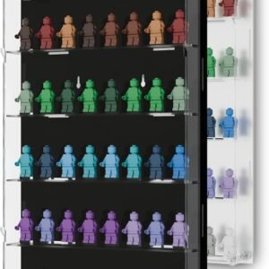 oem/odm acrylic minifigure display case - wall mount mini figure storage shelves with black background - holds 40 tall minifigs - clear shelf box for large minifigures - stands & extra accessories wholesale supplier & factory