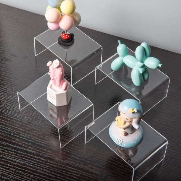 oem/odm bycy clear acrylic riser lot of 10 for jewels, cupcakes, tea sets, clear cupcake stand for small toys and cosmetics (10p-2*3*4) wholesale supplier & factory
