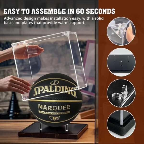 oem/odm basketball display case, acrylic basketball case display clear, uv protected soccer stand box for autographed ball wholesale supplier & factory