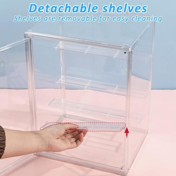 oem/odm 2pcs extra large 5 tiers clear display case for figures, acrylic storage organizers box with magnetic door, acrylic dustproof showcase for collectibles action figure collectibles wholesale supplier & factory