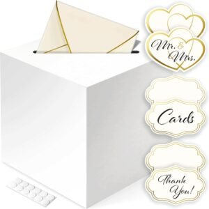 oem/odm artesori white wedding card box - cards stickers & large box slot, gift card box for wedding cards at reception, birthday, baby shower, graduation box party, raffle, money boxes holder - 8x8 wholesale supplier & factory