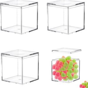 oem/odm acrylic box with lid small candy boxes clear square cube 4 pieces display box transparent jewelry storage box party decorative boxes wholesale supplier & factory