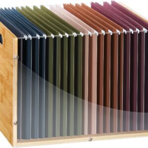 oem/odm clear acrylic file box organizer, bamboo hanging folder storage boxes, filing crate bin holder with handle for home office desk, letter size wholesale supplier & factory