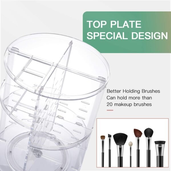 oem/odm 360 rotating makeup organizer,diy adjustable spinning holder,foldable cosmetic storage display box,large capacity make up caddy shelf,fits countertop vanity and bathroom (clear) wholesale supplier & factory