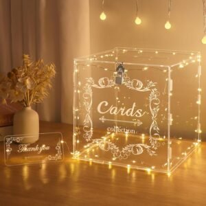 oem/odm diwnelem acrylic wedding card box with lock clear large letter envelope box acrylic wedding gift card box money box for reception baby shower birthday party graduation decorations wholesale supplier & factory