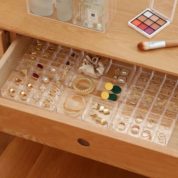 oem/odm earring organizer box clear storage acrylic for earrings necklace organizer jewelry box with 72 grids storage compartments transparent ring clear jewelry organizer wholesale supplier & factory