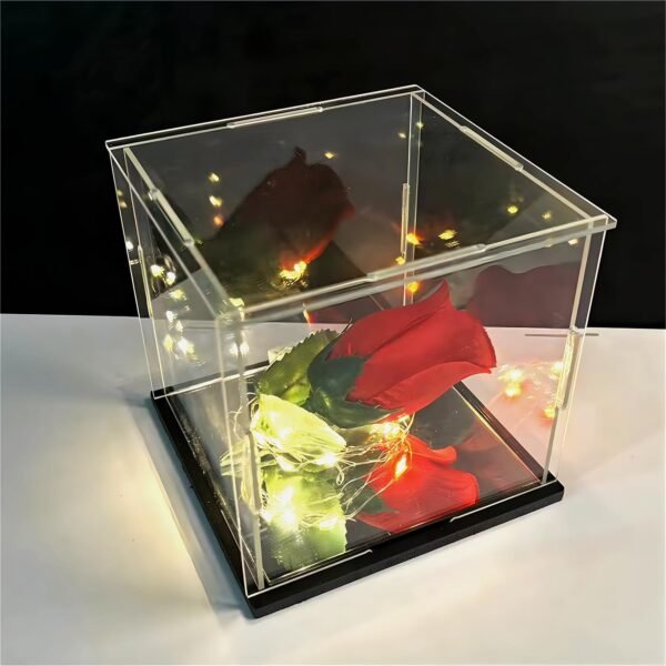 oem/odm clear acrylic display case, assemble cube display box stand with black base, dustproof protection showcase for collectibles memorabilia figurines (6*6*10inch;15*15*h25cm) wholesale supplier & factory