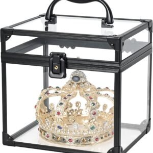 oem/odm frenessa portable makeup case clear crown box cosmetics display case toiletry organizer box transparent acrylic artists train case travel makeup tools storage for vanity bathroom counter dresser case wholesale supplier & factory