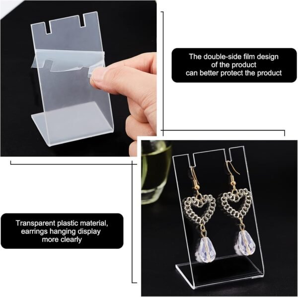 oem/odm ph pandahall 10pcs acrylic earring holder single pair l-shape jewelry displays stand earring organizer for jewelry dangling slant back display props show retail store marketing 1.3x1.7x3 inch wholesale supplier & factory