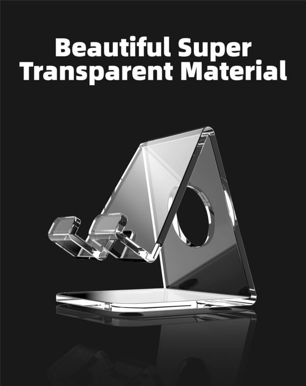 oem/odm topgo acrylic cell phone stand, clear phone holder for office desk, vanity, kitchen, bedside table, compatible with iphone/smartphones/ipad/switch/kindle, office desk accessories wholesale supplier & factory