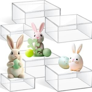 oem/odm jerify 6 pcs acrylic risers display stands, 5.91'' 5.12'' 3.54'', clear square nesting pedestal shelf with hollow bottom for tabletop jewelry display, 3 sized wholesale supplier & factory