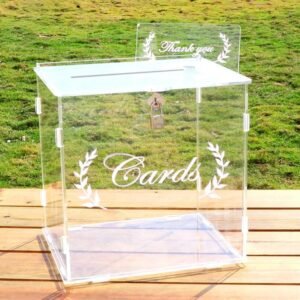oem/odm aytai acrylic wedding card box with lock, clear card box for wedding reception, wedding money box gift card box for party graduation birthday baby shower decorations wholesale supplier & factory