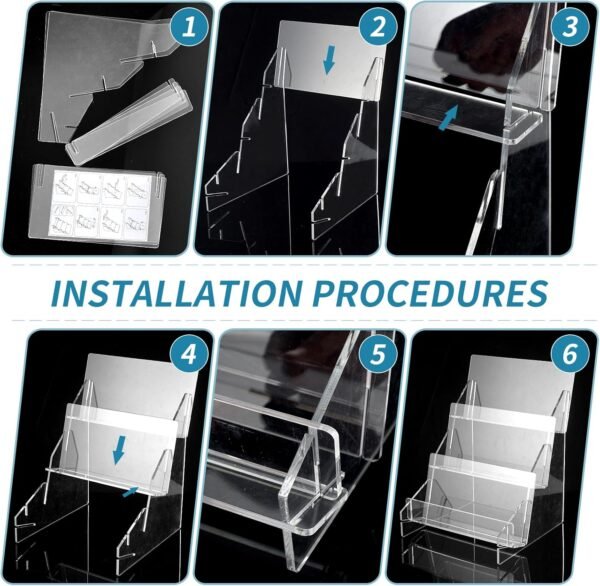 oem/odm dlugopis 3-tier acrylic greeting card display stand: greeting card organizer, postcard display rack, retail display stand for vendors counter wholesale supplier & factory