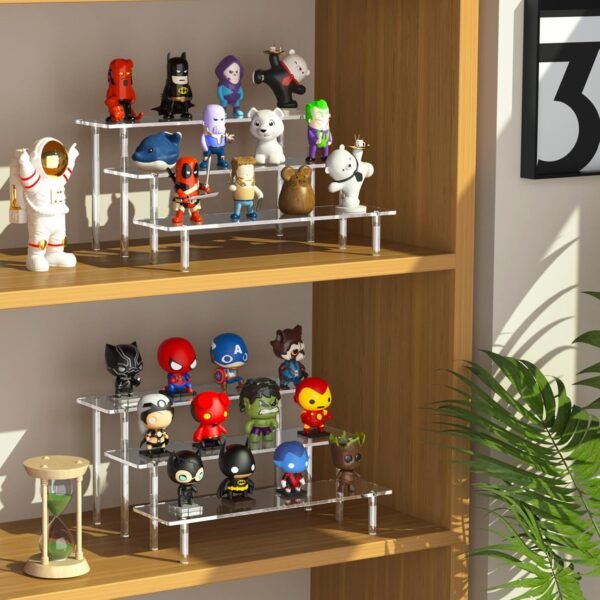 oem/odm 3 tier acrylic display risers, large perfume organizer stand, clear cupcake stand holder, display shelves for figurines, dessert shelf for party, risers display stand for decoration (1 pack) wholesale supplier & factory
