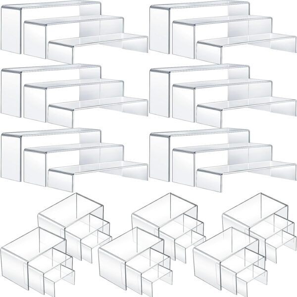 oem/odm sintuff 36 pcs acrylic risers large and medium acrylic risers for display clear display stands collectibles stand shelf for show figures cupcake jewelry wholesale supplier & factory