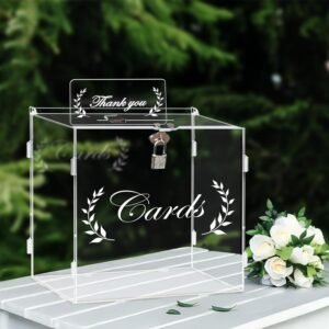 oem/odm ourwarm clear card boxes with lock - gift card box money box holder for reception, anniversary, shower, rustic wedding decorations, birthday, graduation wholesale supplier & factory