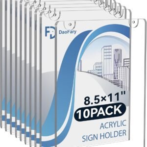 oem/odm 10 pack acrylic sign holder 8.5 x 11 clear display table signs stand, double sided flyer holder plastic for picture paper frame holder home office menu retail show fair wholesale supplier & factory