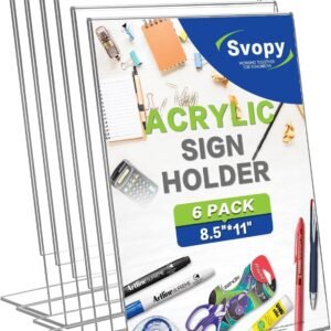 oem/odm 6 pack 8.5 x 11 acrylic sign stand holders - 8.5 x 11 inches clear plastic table paper display stand, suit for displaying posters, picture, flyers, menu wholesale supplier & factory