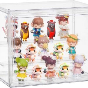 oem/odm acrylic display case,3 layer clear display case adjustable display box stand with 2 movable dividers small showcase magnetic door for collections mini figures wholesale supplier & factory
