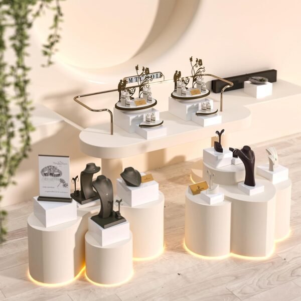 oem/odm buffet risers, food display risers for party, white acrylic risers display stand for buffet table, catering displays for dessert, cube box nesting riser with hollow bottoms (8"x9"x10" 3pcs) wholesale supplier & factory
