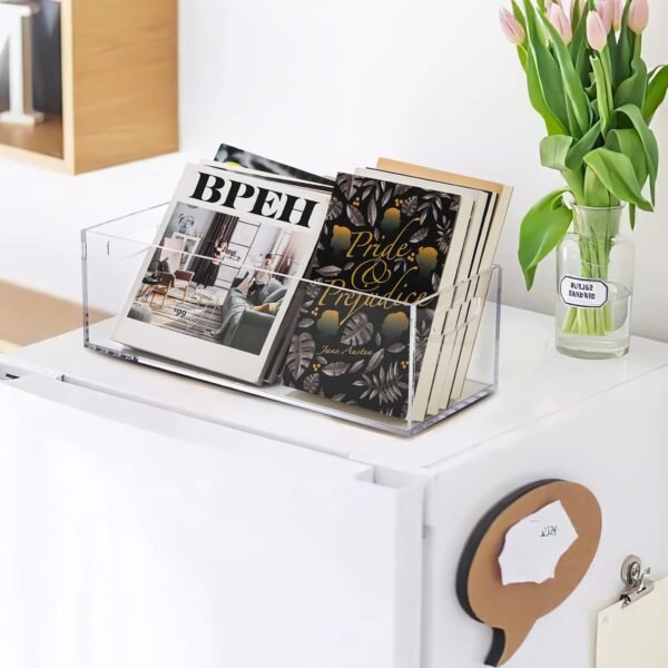 oem/odm frcctre 2 pack acrylic dvd/cd storage box, clear dvd holder case with handles, stackable storage container shelf organizer bin for cds, video games, blu-ray, books, home, office wholesale supplier & factory