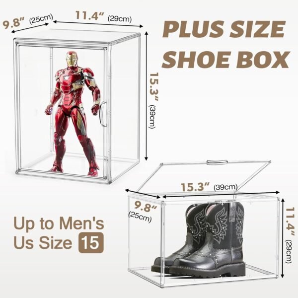 oem/odm xx-large tall boot storage box, large acrylic shoe box, sneaker shoe display case for collectibles clear plastic stackable handbag purse organizer with lids wholesale supplier & factory