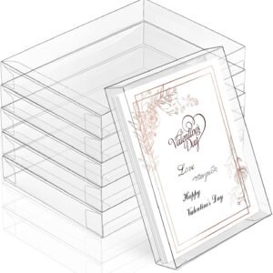 oem/odm sintuff 100 pcs clear card box greeting card storage boxes clear plastic card box for greeting cards 5.39 x 7.36 x 1 inches photo storage box rectangle small boxes for favors wholesale supplier & factory