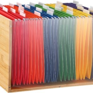 oem/odm clear acrylic file box hanging file organizer with 30 pcs hanging file folders bamboo hanging folder storage filing crate bin holder with handle for home office desk letter size wholesale supplier & factory