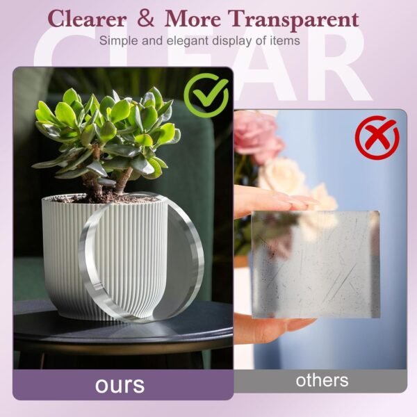 oem/odm acrylic base stand 4 pieces acrylic blocks for display 4 x 4 x 1 inch clear polished block round cube riser display pedestal stands for jewelry perfume ring collection props cake wholesale supplier & factory