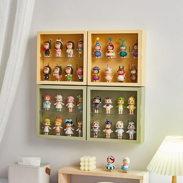 oem/odm clear display case for figures, square wall-mounted doll storage box, adjustable display stand with door dust and moisture proof suitable for lego collectibles action figures pop mart (white) wholesale supplier & factory