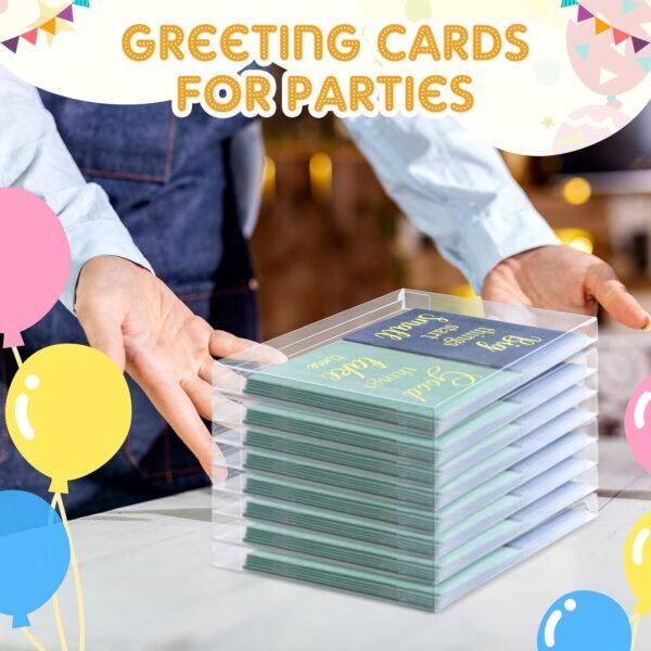 oem/odm sintuff 100 pcs clear card box greeting card storage boxes clear plastic card box for greeting cards 5.39 x 7.36 x 1 inches photo storage box rectangle small boxes for favors wholesale supplier & factory