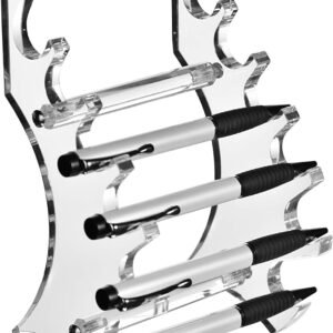 oem/odm amt acrylic pen holder, clear makeup display, thick and sturdy, organizer holder for makeup brush fountain pen, e-cigarette, vapor display case. (6 slots) wholesale supplier & factory