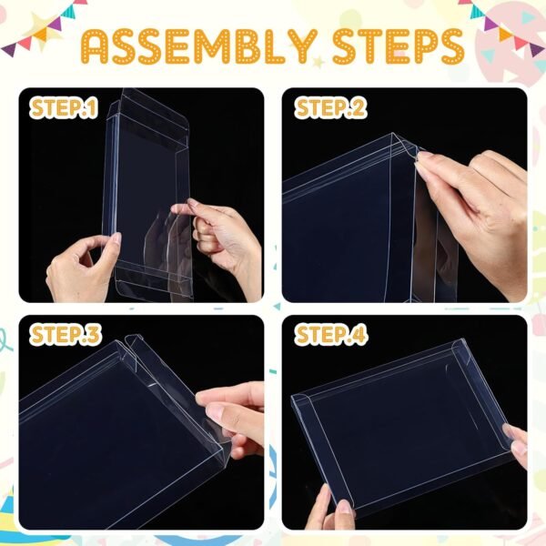 oem/odm sintuff 100 pcs clear card box greeting card storage boxes clear plastic card box for greeting cards 5.39 x 7.36 x 1 inches photo storage box rectangle small boxes for favors wholesale supplier & factory