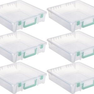 oem/odm 12” x 12” plastic scrapbook storage case by simply tidy - portable case for documents, papers, sewing, crafts - clear, bulk 6 pack wholesale supplier & factory