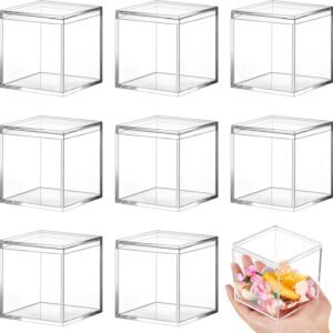 oem/odm blulu 8 pieces clear acrylic plastic jewelry box mini storage box mini cube containers with lids for candy pill and tiny jewelry(square,2.9 x 2.9 x 2.9 inch) wholesale supplier & factory