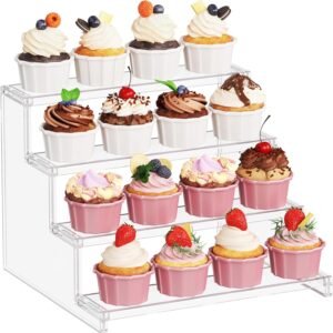 oem/odm lifewit 4 tier clear cupcake stand, 12 inch display shelf for cupcake, desserts, figurines, perfumes, display risers stand for holiday, birthday, wedding party decor, 1-pack wholesale supplier & factory